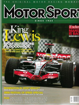 MOTOR SPORT 2008 SEPT - LOLA, MANSELL, CAPELLO, F5000, 911, GORDINI